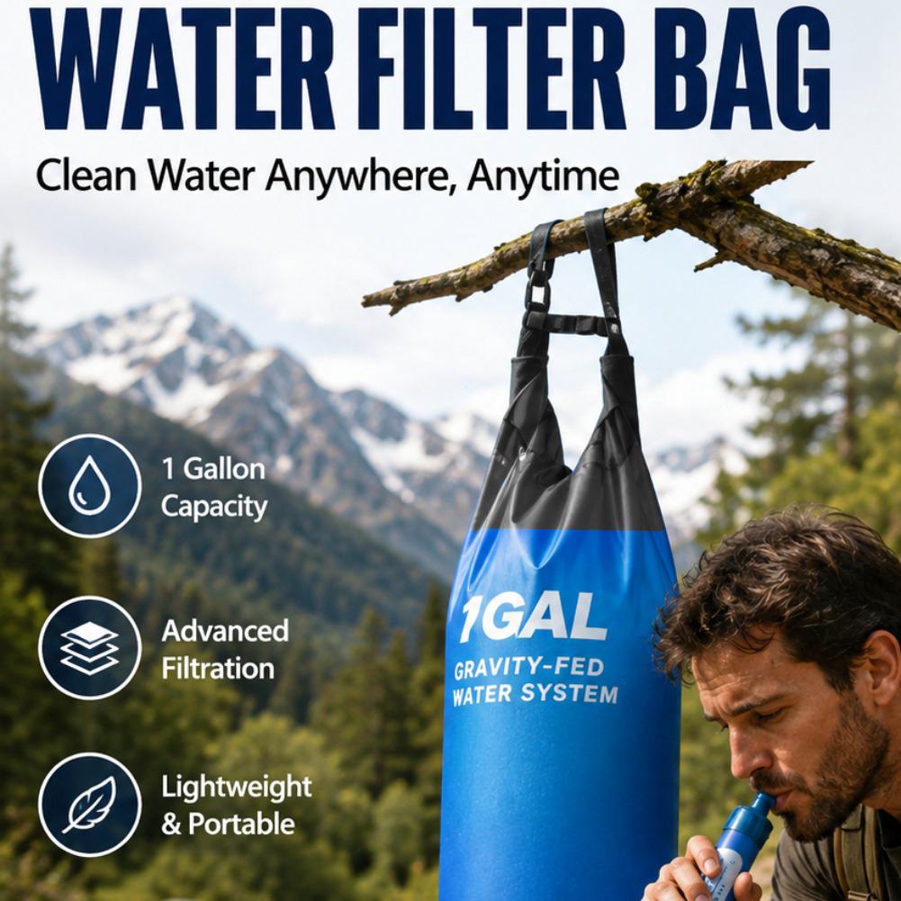 1 Gal Gravity Water Filter Bag - đánh giá và giá Outdoor Adventure Backpack