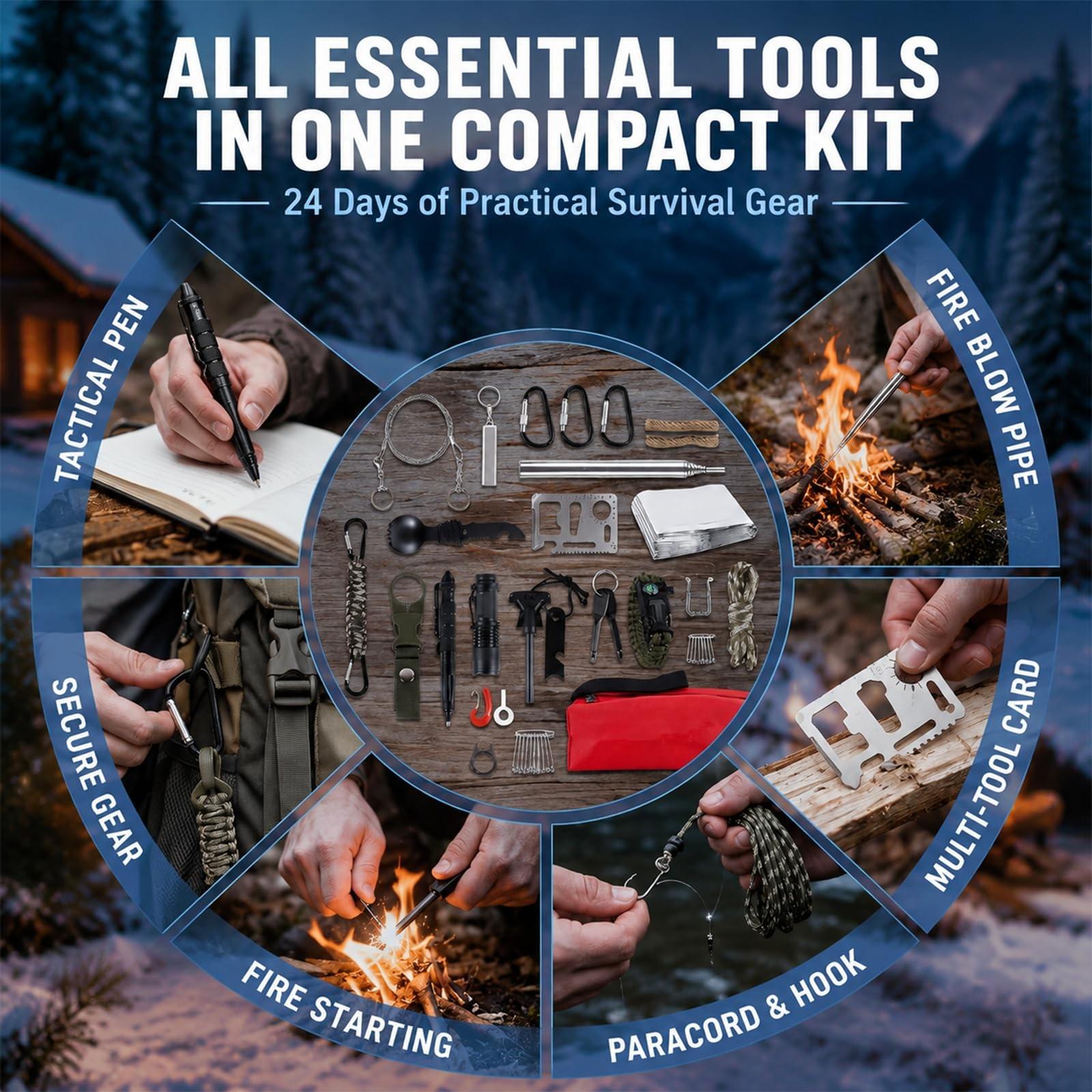 24-Day Survival Tool Christmas - đánh giá và giá Outdoor Adventure Birthday Party